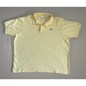 Lacoste Short Sleeve Polo Shirt Yellow Embroidered Gator Logo Size 7 XXL JBHS